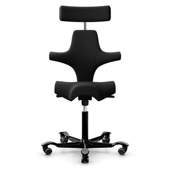 HAG Capisco 8107 Saddle Chair, Black Wool w/ Black Base - HAG - Back2