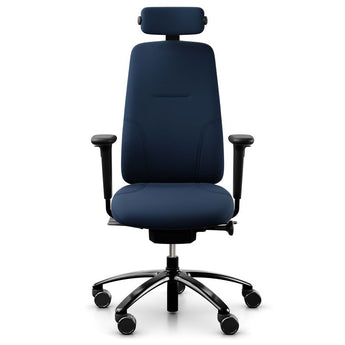 RH Logic 220 Office Chair w/ Armrests - Navy Blue Wool - RH - Back2