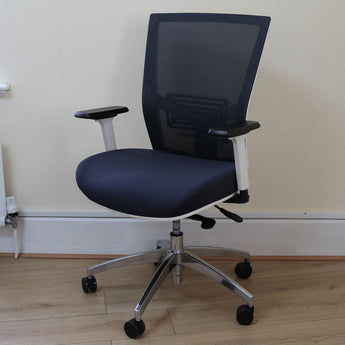Pago Radar III Office Chair, Charcoal/Blue w/ Polished Base - Showroom Model Back2