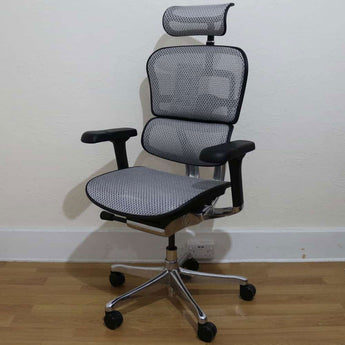 Ergohuman Elite G2 Office Chair, Grey Mesh w/ Black Frame - Showroom Model - Comfort Workspace - Back2