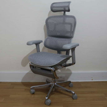 Ergohuman Elite G2 Office Chair w/ Legrest, Grey & Polished - Showroom Model Comfort Workspace