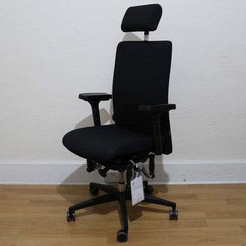 Haider Bioswing 360 IQ Ergonomic Office Chair w/ Headrest, Black Fabric - Showroom Model Back2
