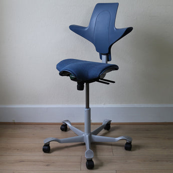 HAG Capisco Puls 8020 Stool, Blueberry w/ Silver Base - Showroom Model - HAG - Back2