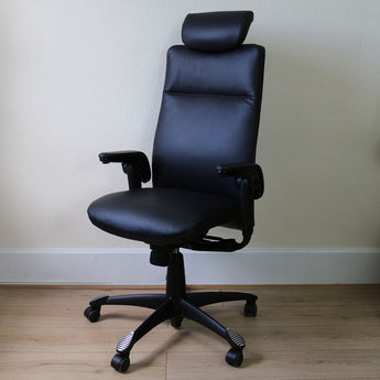 HAG Tribute 9031 Executive Chair, Black Leather w/ Black Frame - Showroom Model - HAG - Back2