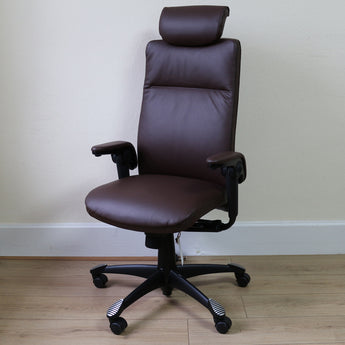 HAG Tribute 9031 Executive Chair, Brown Leather w/ Black Frame - Showroom Model - HAG - Back2