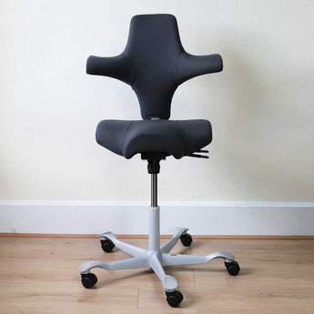 HAG Capisco 8106 Saddle Chair, Dark Grey Wool w/ Silver Base - Showroom Model HAG