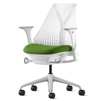 Herman Miller Sayl Task Chair - White Frame w/ Green Seat Herman Miller