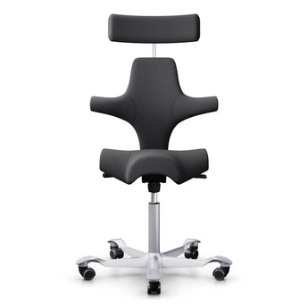 HAG Capisco 8107 Saddle Chair w/ Headrest - Dark Grey Wool - HAG - Back2