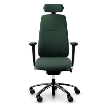 RH Logic 220 Office Chair w/ Neckrest - Dark Green Select Wool - RH - Back2