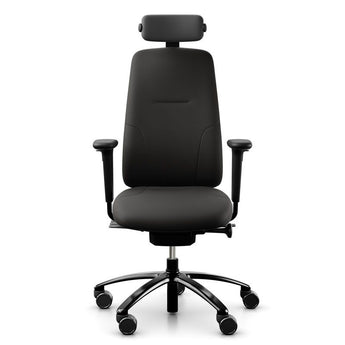 RH New Logic 220 Office Chair - Black Leather - RH - Back2
