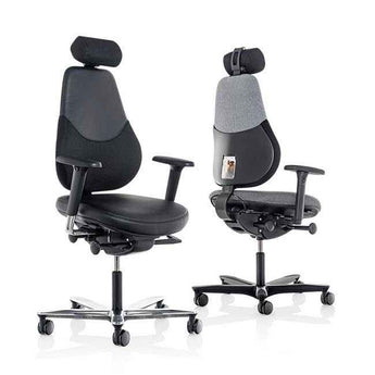 Orangebox Flo Ergonomic Chair - Black Fabric, High Back & Armrests - Orangebox - Back2