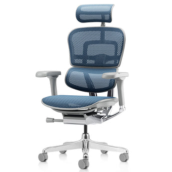Ergohuman Elite G2 Office Chair - Cobalt Blue Mesh & Grey Frame - Comfort Workspace - Back2