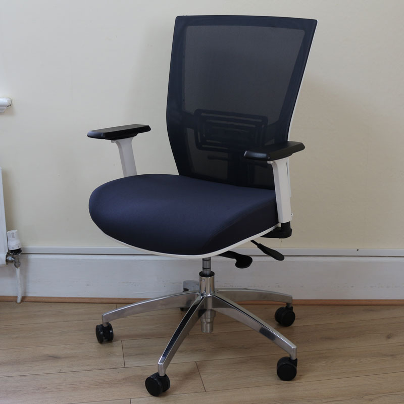 Pago Radar III Office Chair, Charcoal/Blue w/ Polished Base - Showroom ...