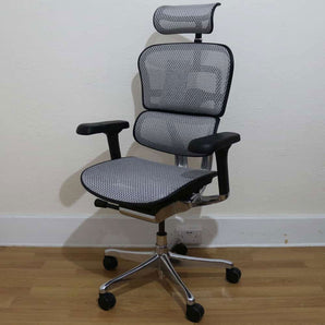 Ergohuman Elite G2 Office Chair, Grey Mesh w/ Black Frame - Showroom Model - Comfort Workspace - Back2