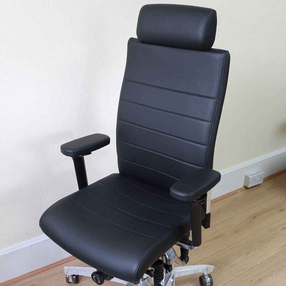 Haider Bioswing 660 IQ Ergonomic Office Chair Black Leather Showroo 