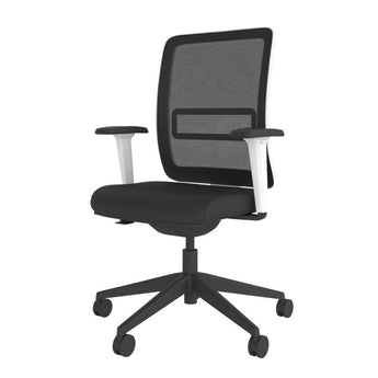 BackSaver Light Mesh Desk Chair - White Frame w/ Black Base - Backsaver - Back2