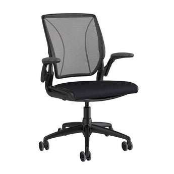 Humanscale Diffrient World Chair - Black Frame w/ Black Fabric Seat - Humanscale - Back2